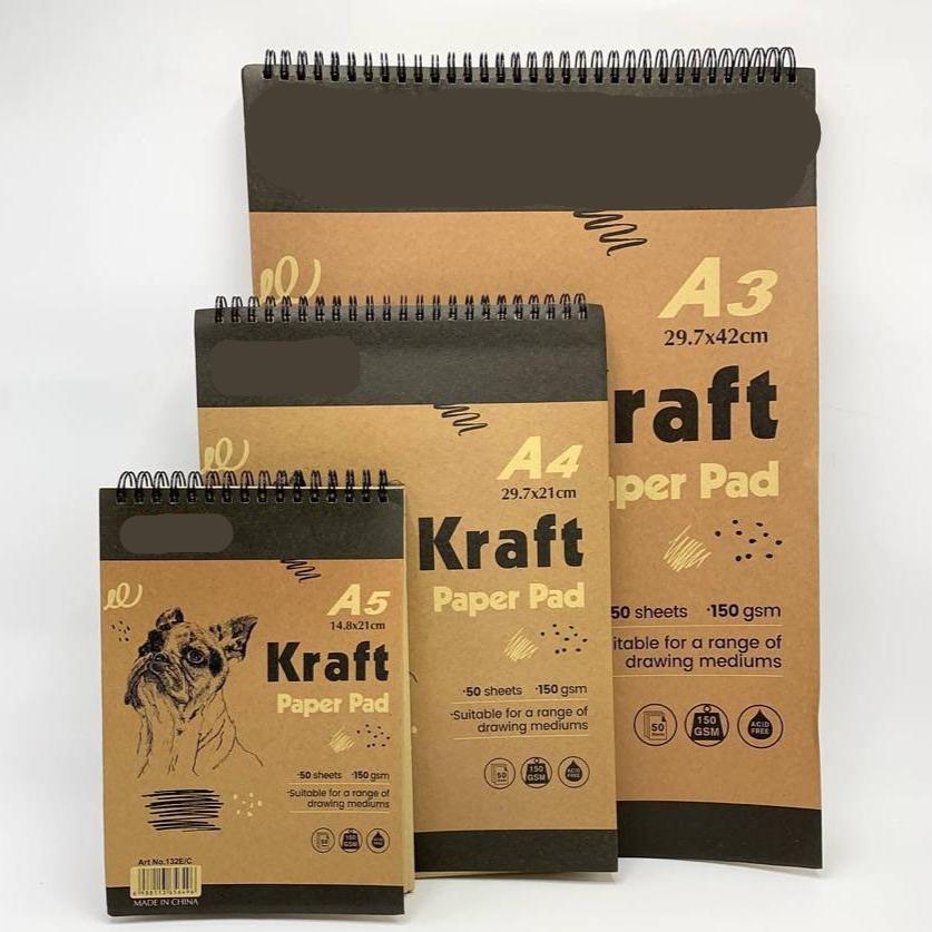 Keep Smiling Kraft Paper Pad 50 Sheets 150gsm