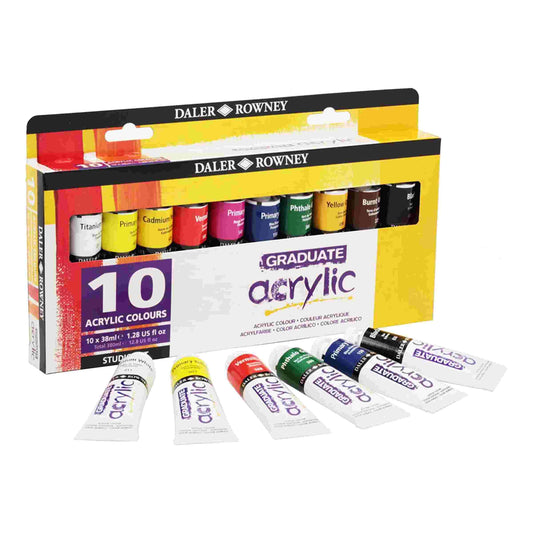 Daler Rowney Graduate Acrylic Paints 38ml Set of 10