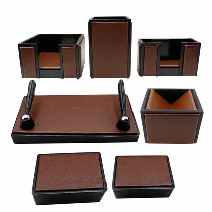 Senator Rexine Leather Desk Organizer 7pcs Set