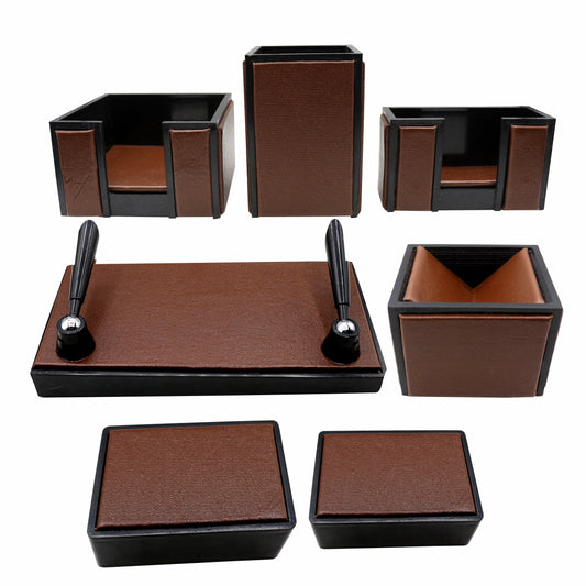 Senator Rexine Leather Desk Organizer 7pcs Set