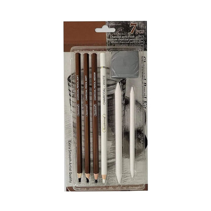 Keep Smiling Black & White Charcoal Pencil Kit