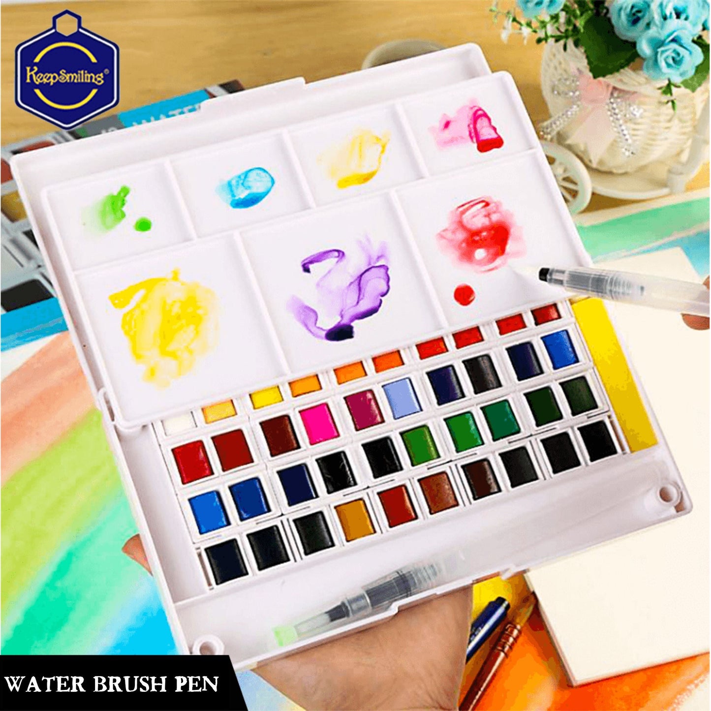 Keep Smiling Water Brush Pen 6Pcs Set