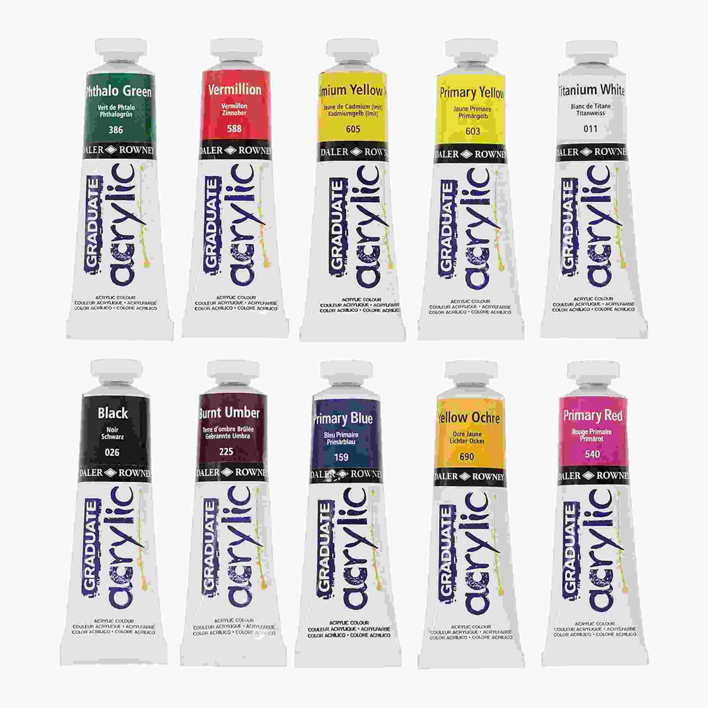 Daler Rowney Graduate Acrylic Paints 38ml Set of 10