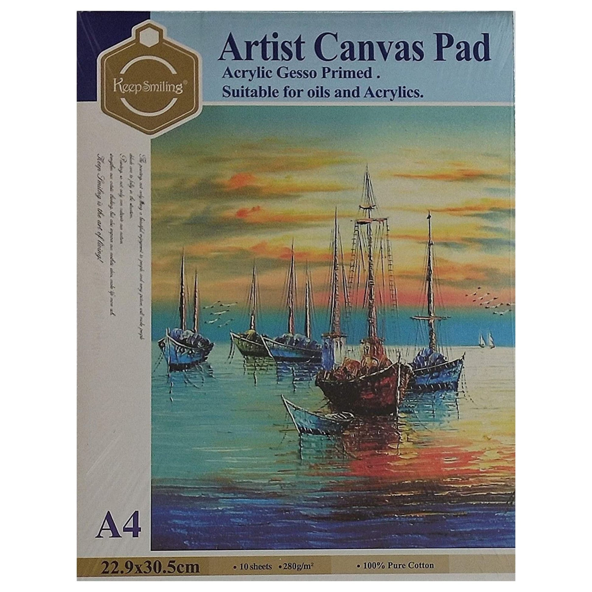 Keep Smiling Artist Canvas Pad