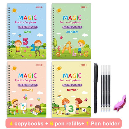 Magic Reusable Practice Copybook for Kids Pack of 4