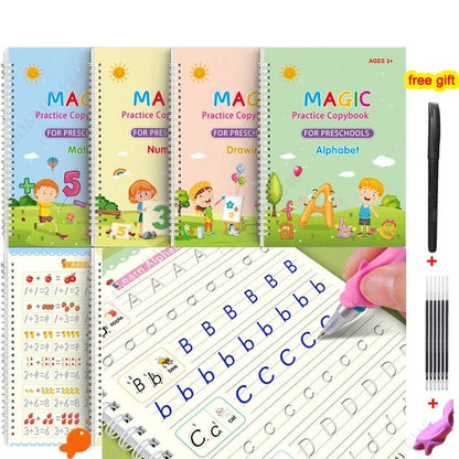 Magic Reusable Practice Copybook for Kids Pack of 4