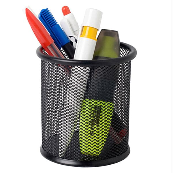 Pen Jar metal mesh round