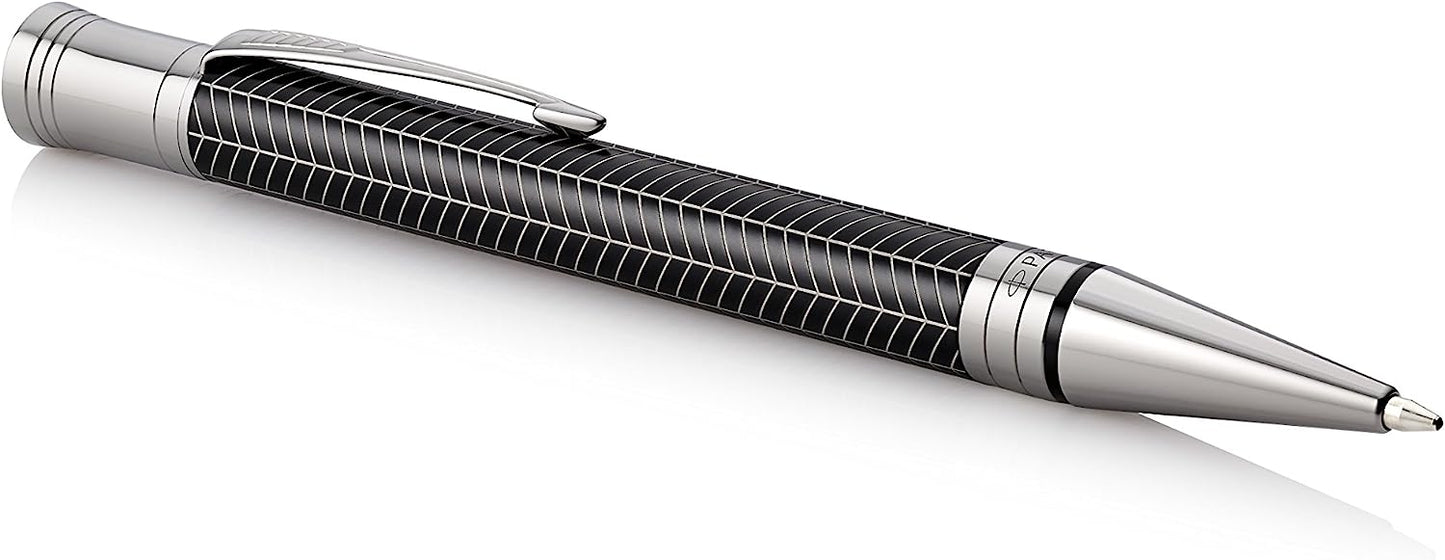 Parker Duofold Prestige Black Chevron Ballpoint Pen