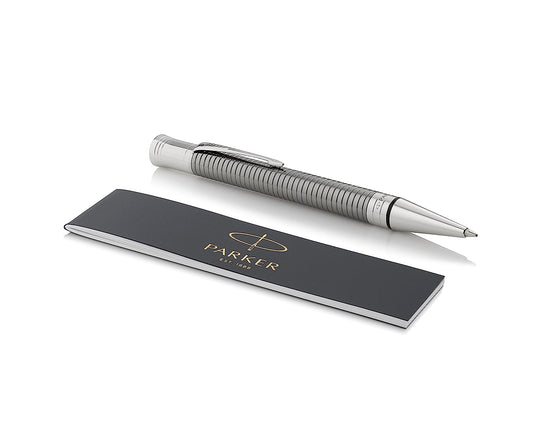 PARKER Duofold Ballpoint Pen, Prestige Ruthenium Chiselled Ballpoint Pen