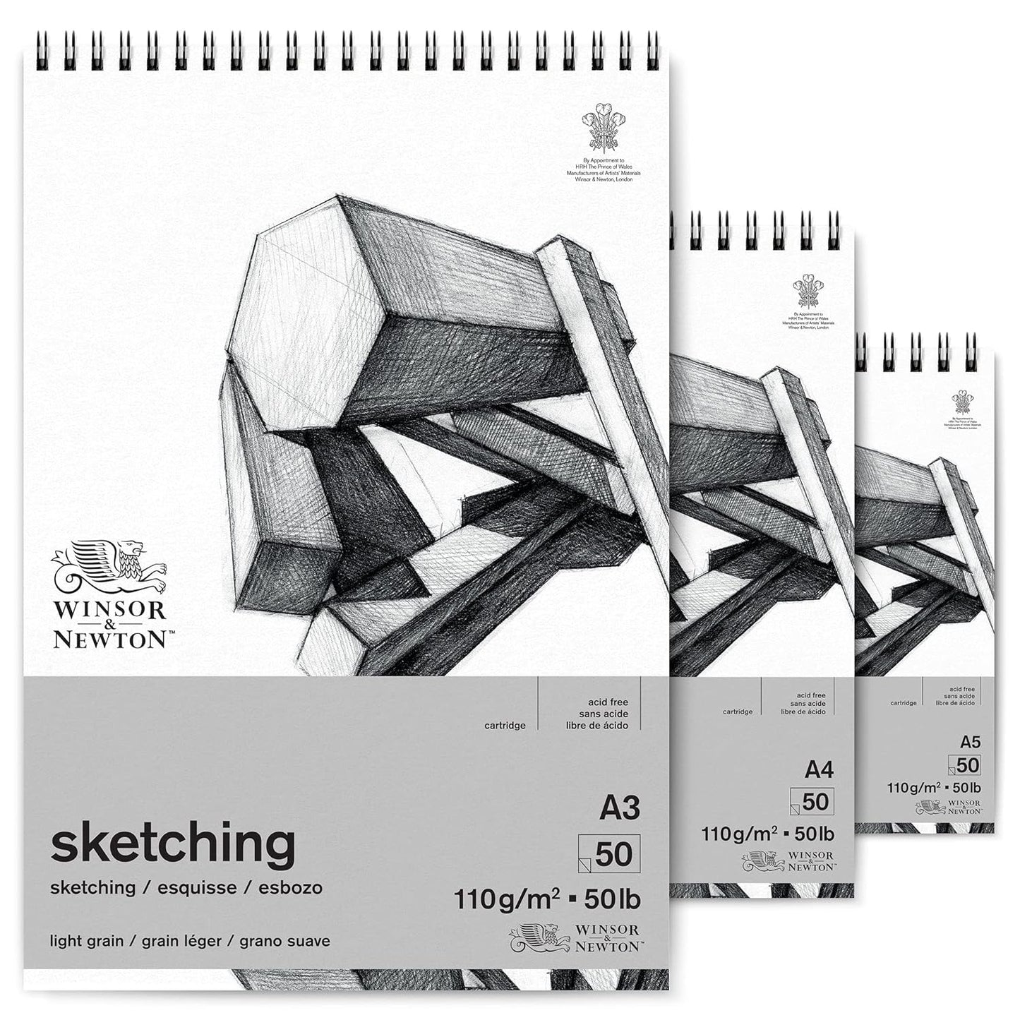 Winsor & Newton Light Grain Sketching Pad 110gsm 50 Sheets