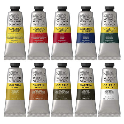 Winsor & Newton Galeria Acrylic Paints 10x60ml Tube Set