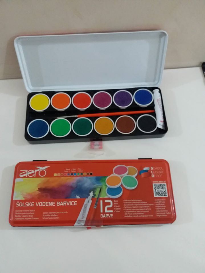 Aero Opaque Watercolour Paint Set Of 12 Pcs In Tin Box