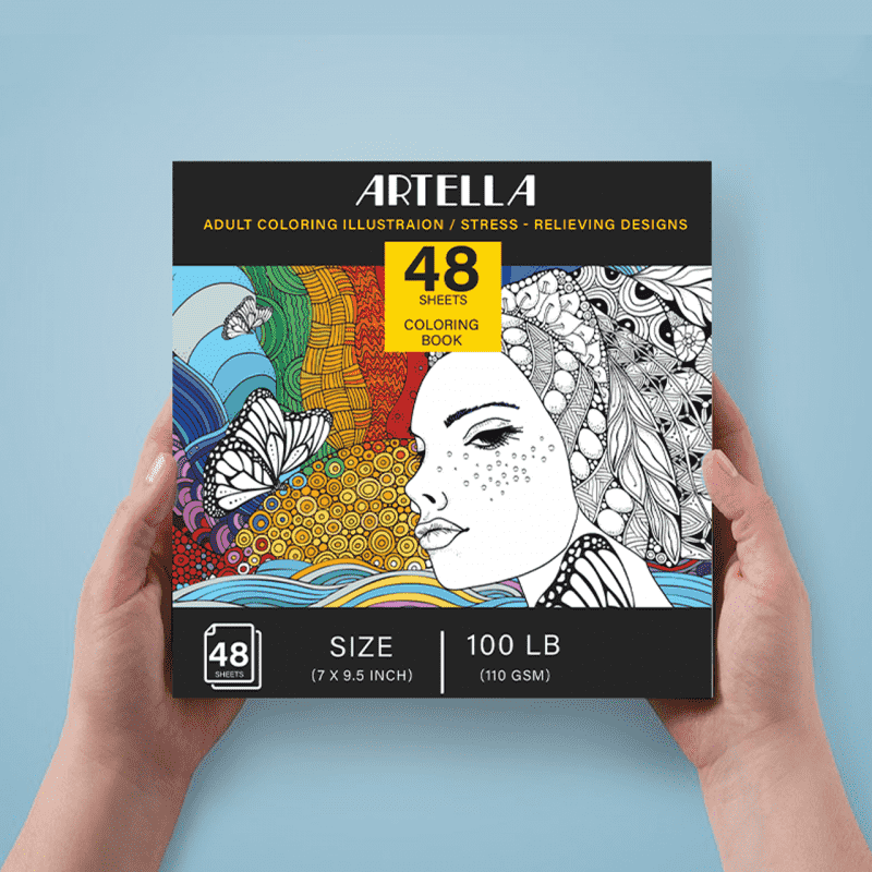 Artella Adult Coloring Book 48 Design 7 x 9.5 inches.