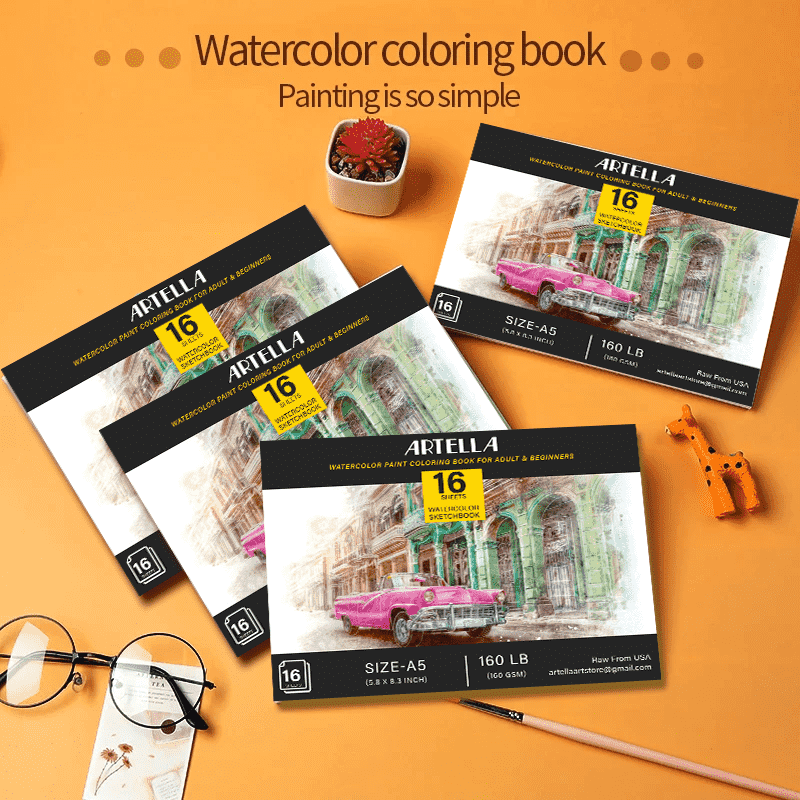 Artella Watercolor Coloring Sketchbook A5