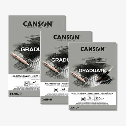 Canson Graduate Mixed Media Pad Grey 220 gsm.