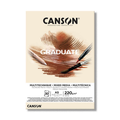 Canson Graduate Mixed Media Pad Yellow Ochre 220 gsm.