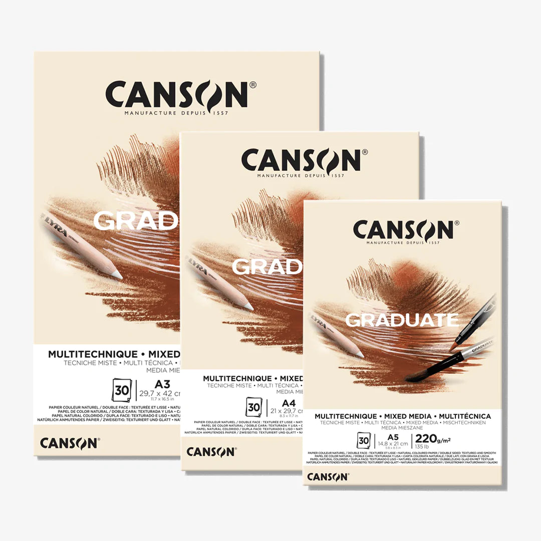 Canson Graduate Mixed Media Pad Yellow Ochre 220 gsm.