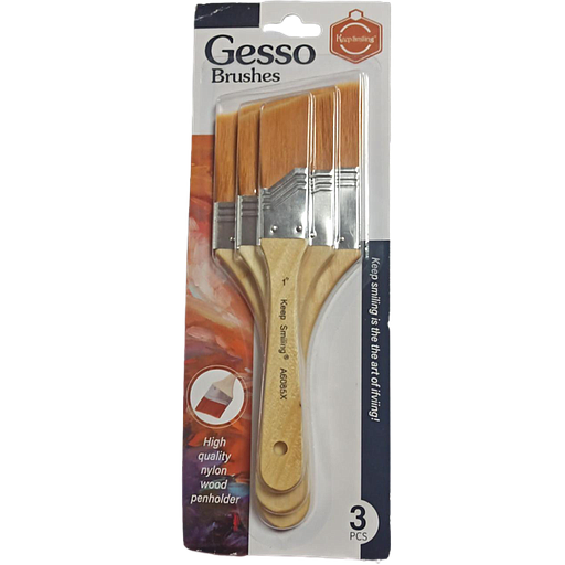 Keep Smiling Gesso Chisel Brush Set of 3