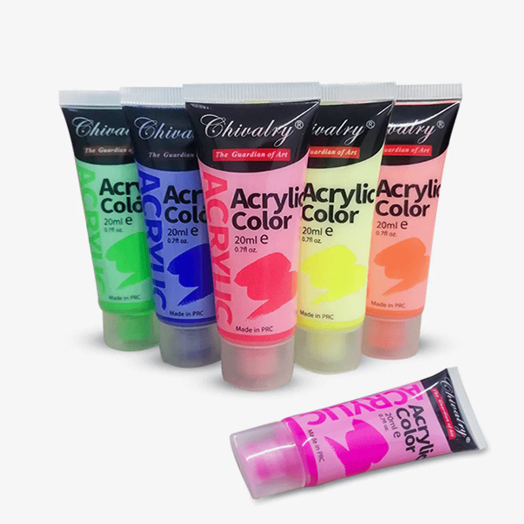 Chivalry Fluorescent Acrylic Paints Set of 6