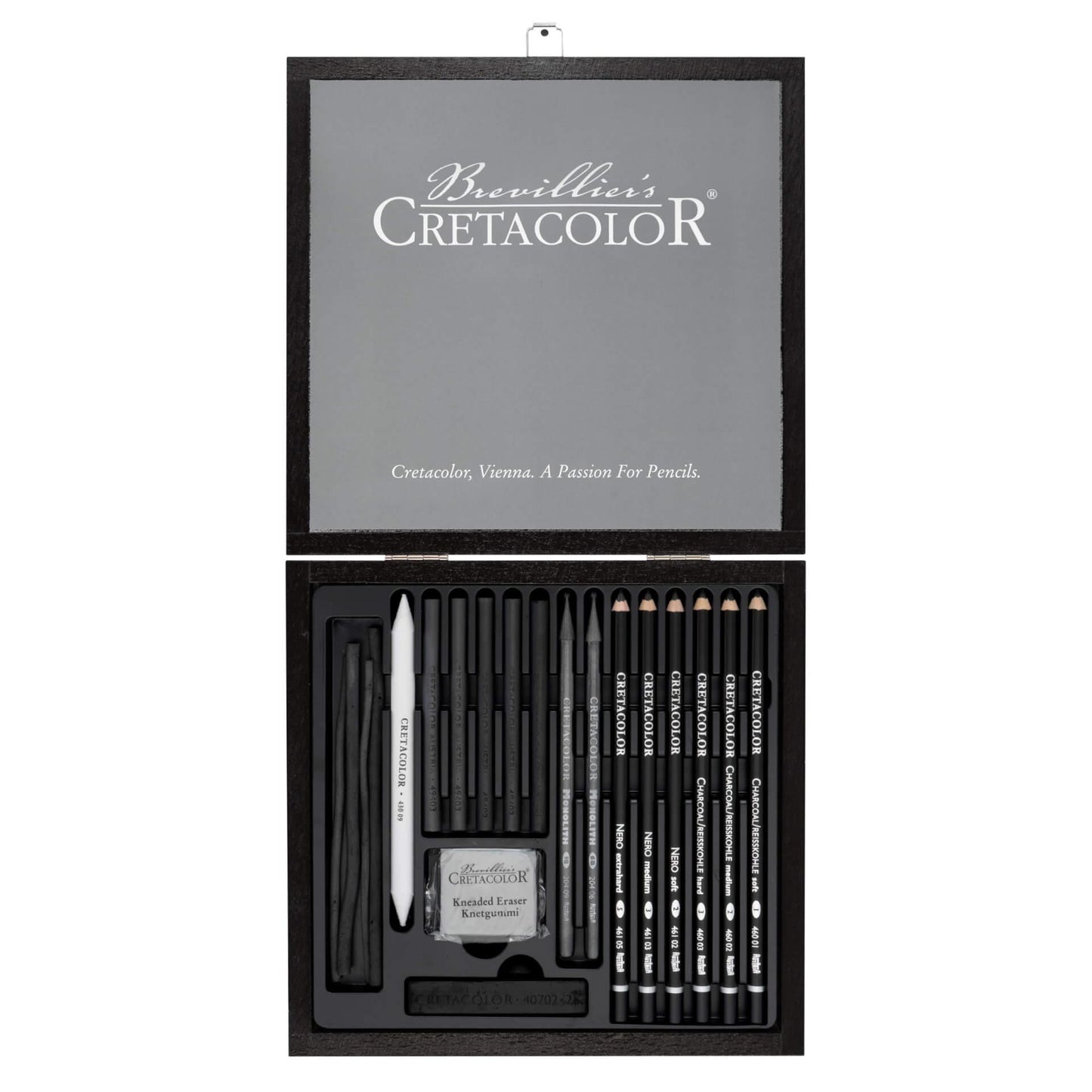 Cretacolor Wooden Black Box Charcoal and Drawing Set of 20