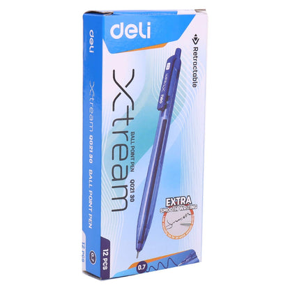 DELI EQ02130 RETRACTABLE SMOOTH BALLPOINT PEN 0.7MM