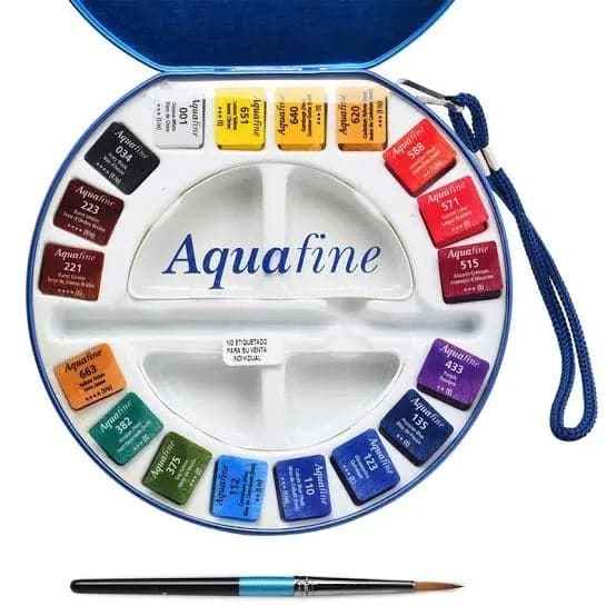 Daler Rowney Aquafine Watercolor Travel Tin Set of 18