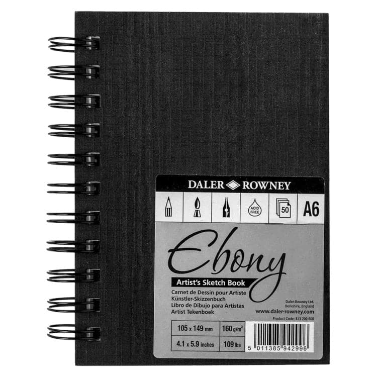 Daler Rowney Ebony Hardback Spiral Sketchbook