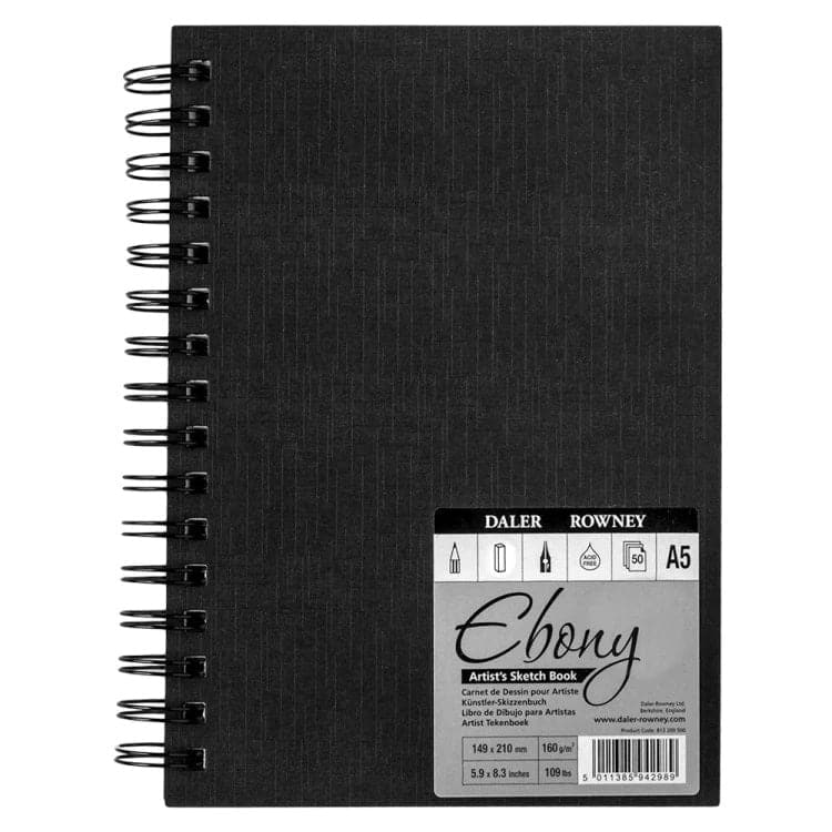 Daler Rowney Ebony Hardback Spiral Sketchbook