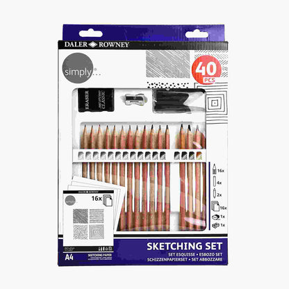 Daler Rowney Simply Sketching Kit 40Pcs