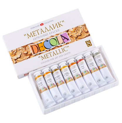 Decola Metallic Acrylic Paint Set Of 8x18ml