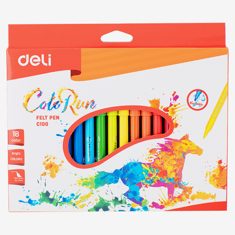 Deli EC10010 Felt Pen 1.0mm 18 Color