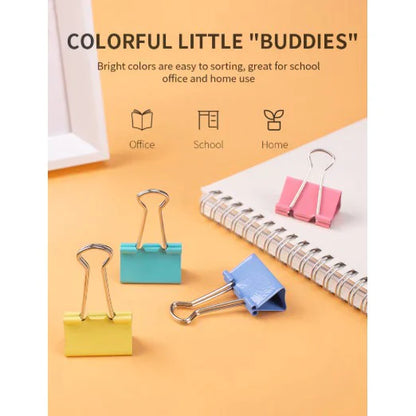 Deli Colorful Binder Clip 15mm E8556A Pack of 60