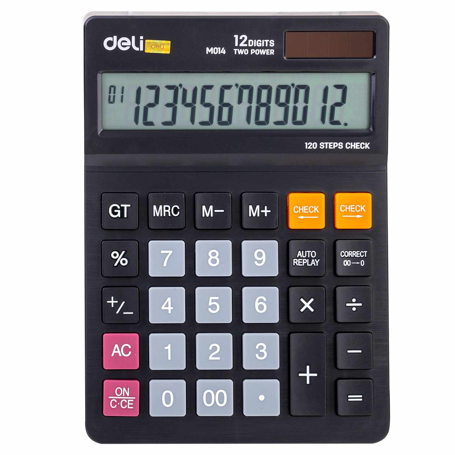 Deli Desktop Calculator 12 Digits, 120 Steps Check