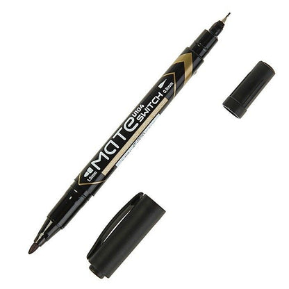 Deli Dual Tip Permanent Marker Black U10420