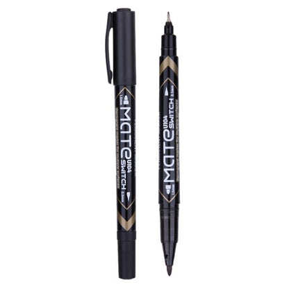 Deli Dual Tip Permanent Marker Black U10420