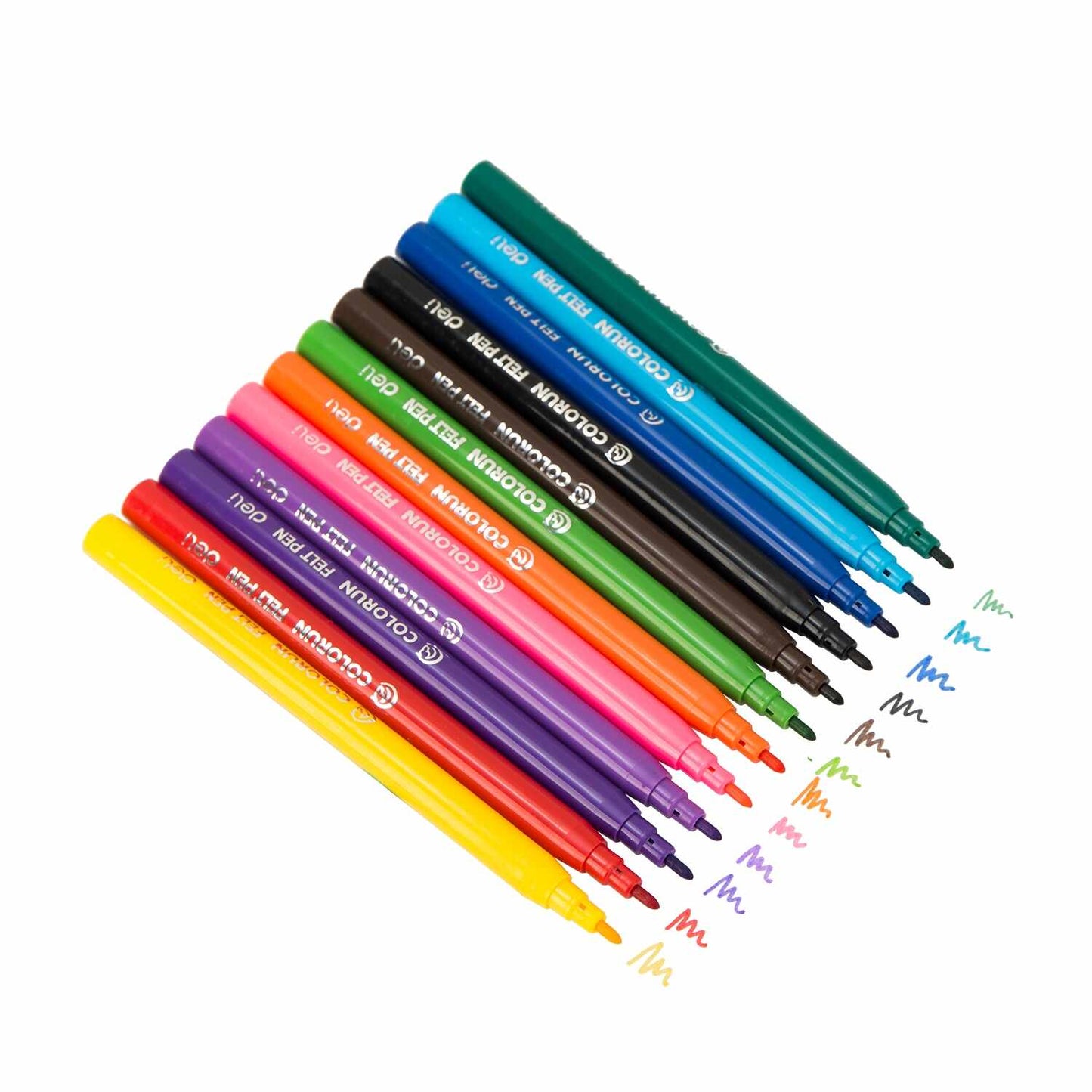 Deli Felt Pen Set of 12 Colors EC10003