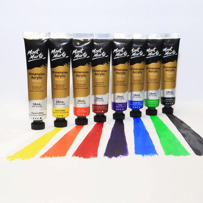 Mont Marte Dimension Acrylic Paint Intro Set Premium 8pc x 18ml