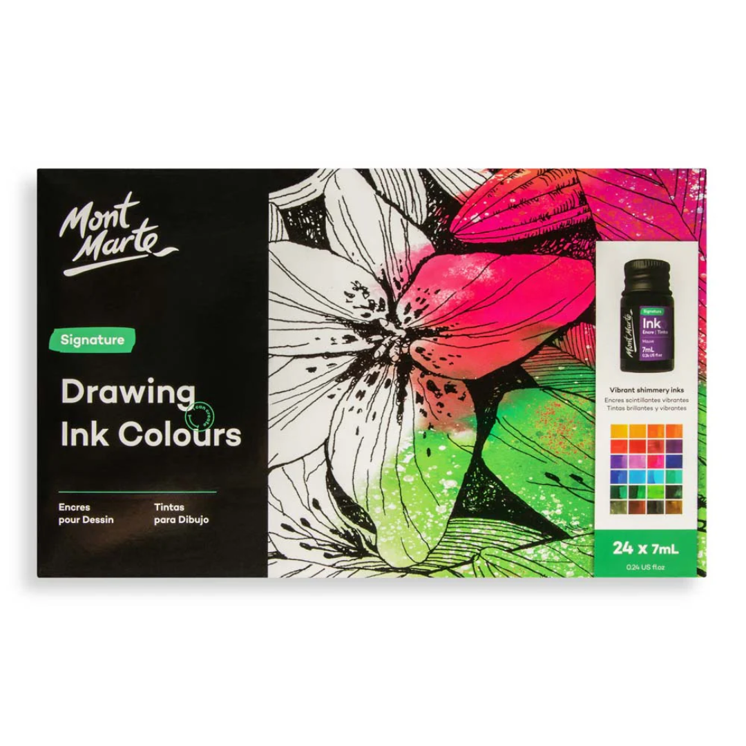 Mont Marte Drawing Ink Colours Signature 24pc x 7ml