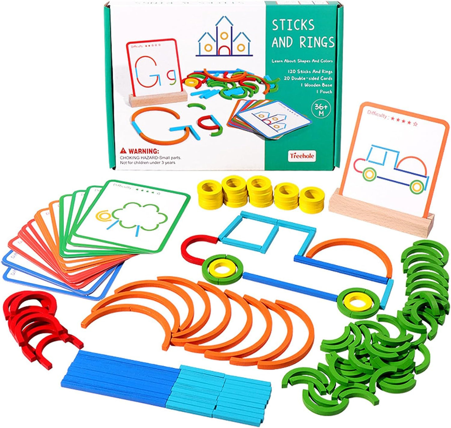 Early Learning Intelligence Development Creative Sticks & Rings Puzzle