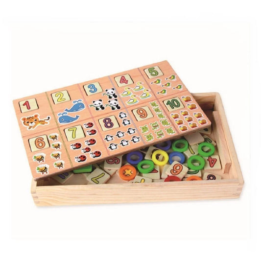 Educational Donut Learning Number Crunching Wooden Game