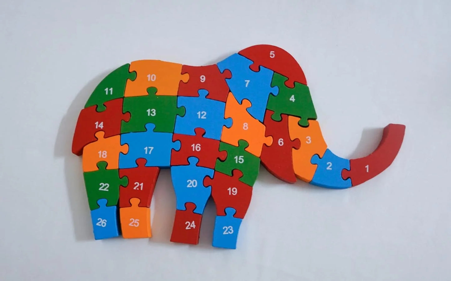 Elephant Wooden Educational Alphabet & Numbers Jigsaw Puzzle