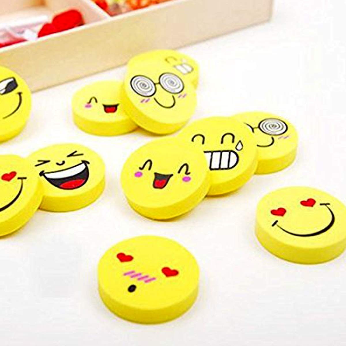 Emoji Eraser Lovely Smiling Face Cute Rubber for kids Pack of 4