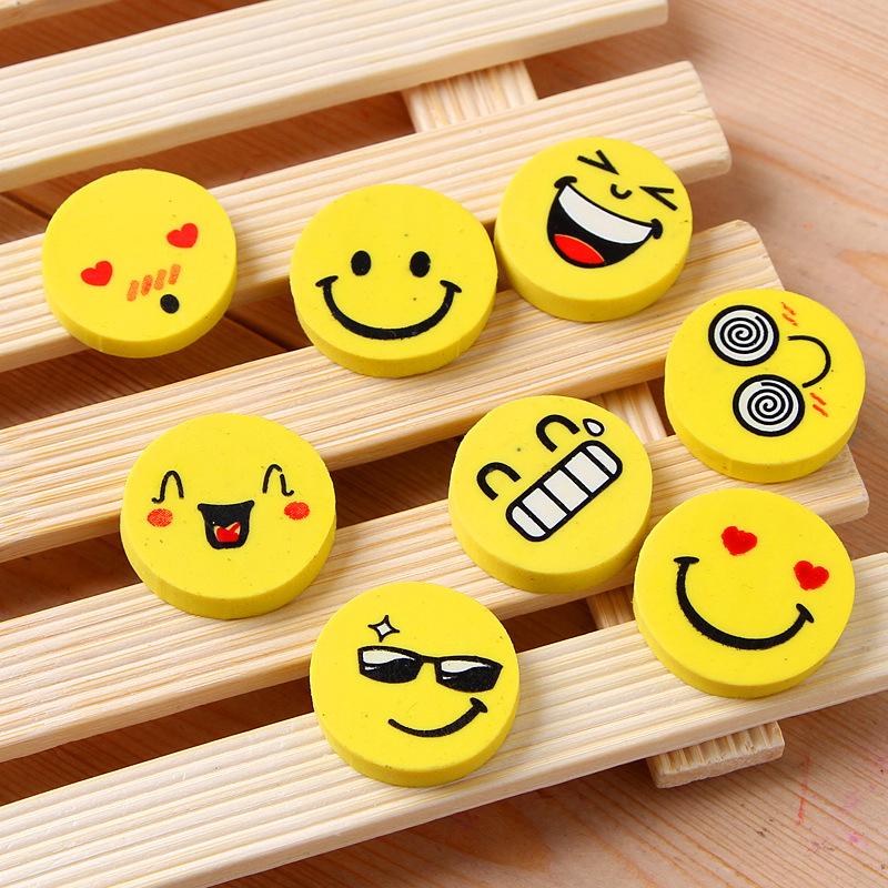 Emoji Eraser Lovely Smiling Face Cute Rubber for kids Pack of 4