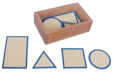 Wooden Montessori Geometric Solids Bases with Box