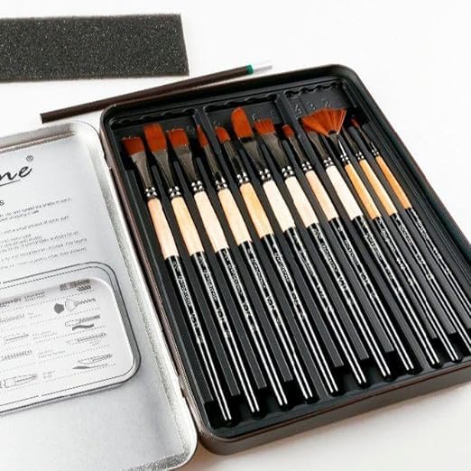 Giorgione Professional Mix Paint Brush Tin Box 12pcs