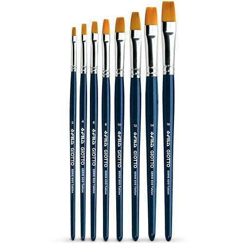 Giotto Taklon Synthetic Hair Flat Paint Brush Single Piece