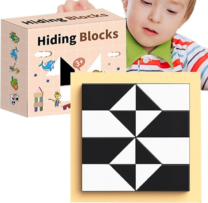 Hiding Blocks - Montessori Preschool Learning Enlightenment Jigsaw Puzzle