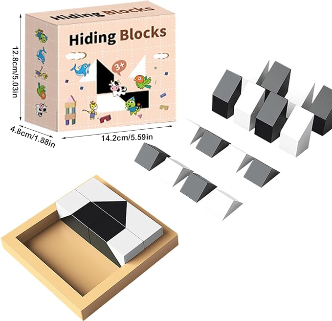 Hiding Blocks - Montessori Preschool Learning Enlightenment Jigsaw Puzzle