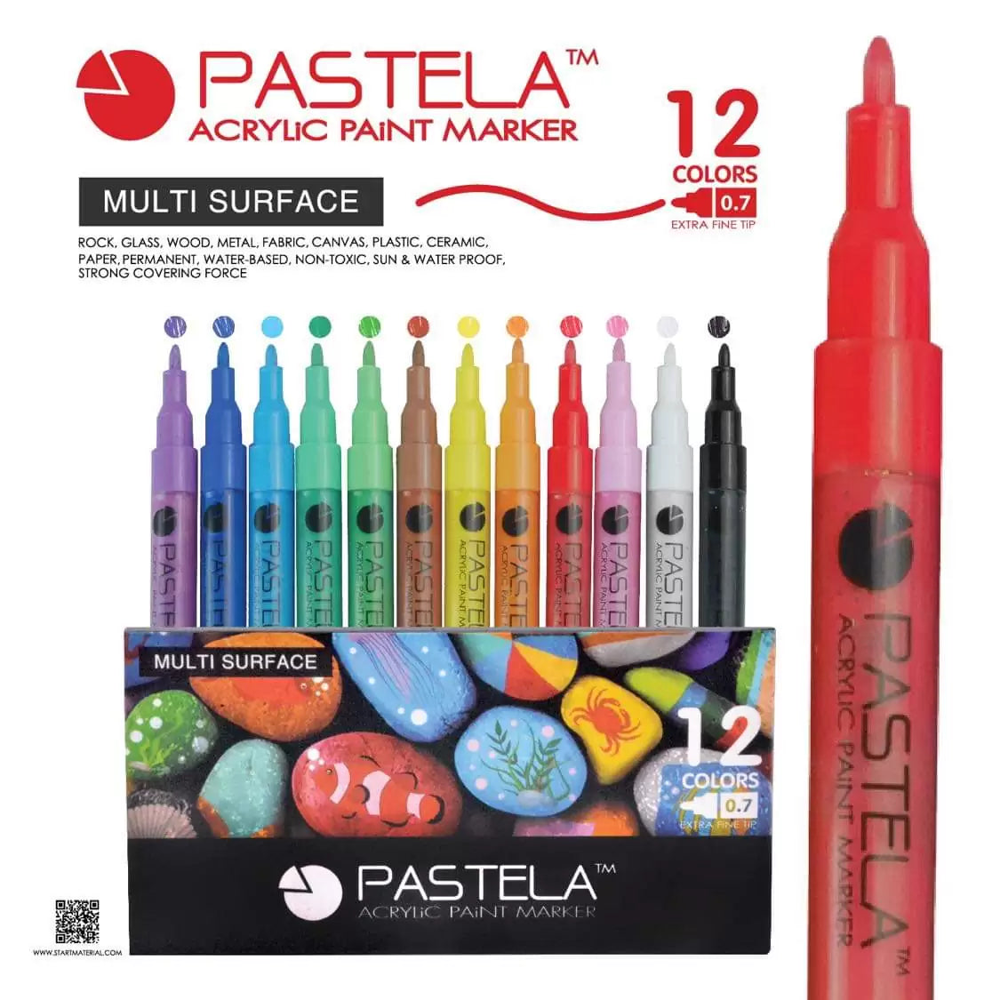 ST Pastela Metallic Acrylic Paint Marker Set Of 12 0.7mm