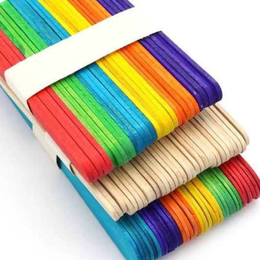 Wooden Multicolor Ice Cream Stick For Art Work